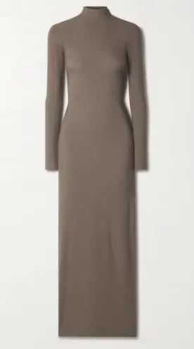 SKIMS - Soft Lounge Ribbed Mock Neck Long stretch-modal dress - Amethyst