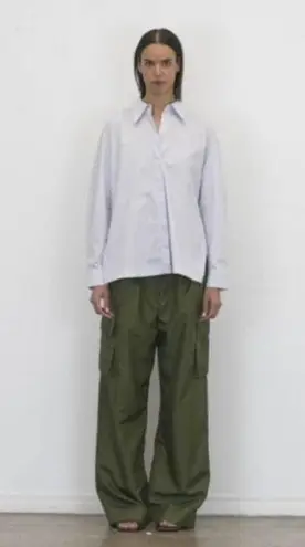 Tibi ππ Stella Crispy Nylon Pleated Cargo Pant ~ Army Green 8 NWT