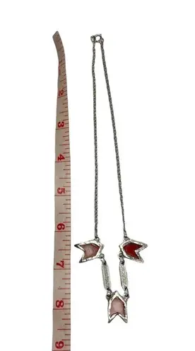 Red Faux Turquoise Triple Arrow Snail Chain Boho Tribal Necklace