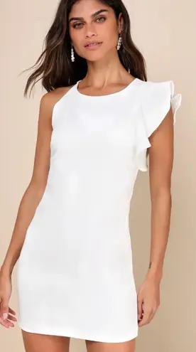 Lulus Dinah White One-Shoulder Dress 