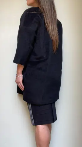 Alexander McQueen McQ wool cashmere collarless 3/4 sleeve car coat IT 38/ US 2-4