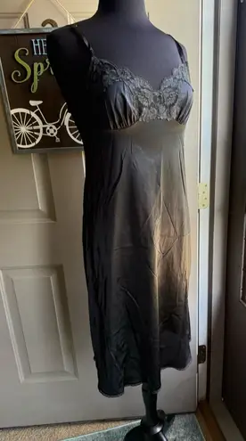 Vintage black lace slip dress, size medium