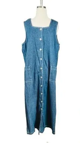 Karin Stevens Vintage Denim Jean Dress Jumper Button Down Women Size 12