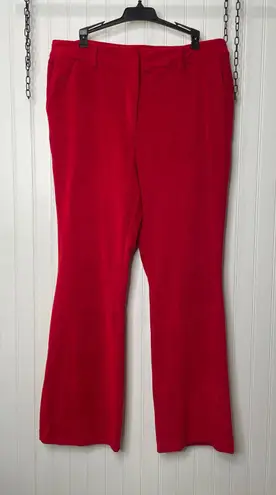 MAISON D’AMELIE Red Velvet High Waist Boot Cut Pants Career Womens Size 12