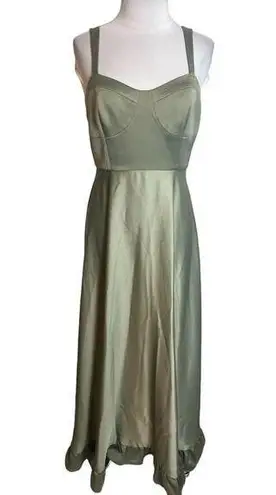 BHLDN Sachin + Babi Corset Style Satin Ruffle
Hem Dress Size 6 Green