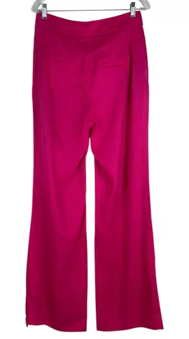 Veronica Beard Robinne Wide Leg Linen Blend Pants Fuchsia Pink Size 8
