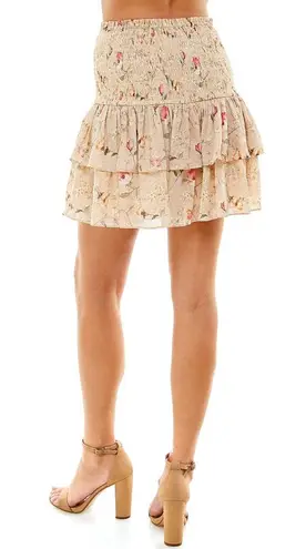 TCEC | Tiered Ruffle Floral Skirt | S | Cream | CS3452 | Sample Sale