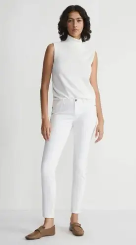Lafayette 148 Acclaimed Stretch Mercer Pant Mid Rise Ankle Length White Size 8