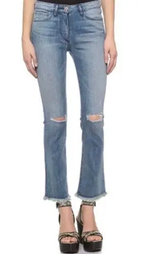 3x1 Frayed Cropped Distressed Jeans - Size 24