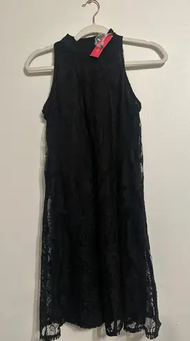 Xhilaration Black Lace Sleeveless Dress Lined Polyester EUC Women's XS