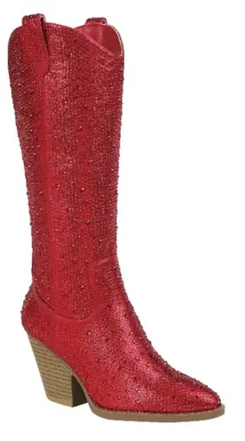Amazon Red Rhinestone Cowboy  Boots