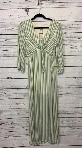 Chicwish Women's Striped Maxi Dress Cream/Green Size S
