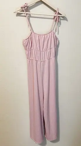 Rollo Coster Light Pink Ribbed Knit Jumpsuit Size L