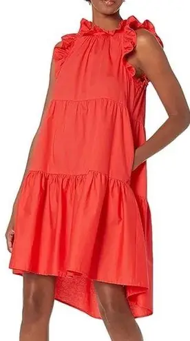 Ulla Johnson  Tamsin Ruffled Tiered Cotton Dress Coral Size 0