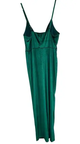 Club L London Women’s Bottle Emerald Green Velvet Plunge Neck Twist Maxi Dress 8