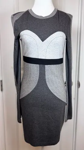 Torn By Ronny Kobo Contour Illusion Bodycon Dress XS Gray Quiet Luxury Office