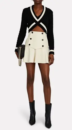 Alexis Kita Vegan Leather Mini Skirt Ivory / Size M