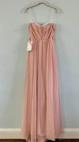 Birdy Grey NWT  Christina Convertible Vintage Blush Pink Tulle Maxi Dress