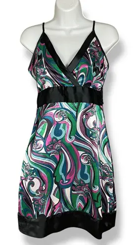 Vintage Y2K Dress Retro Print Flower Power V