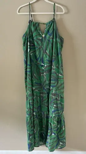 Dear John Anthro Maxi Long Dress M Tiered Beach Resort Vacation Costal Preppy