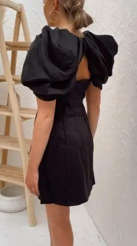 Aje Black Butterfly Sleeve Mini Dress