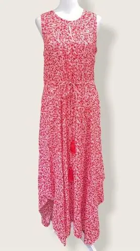 Apricot Red/White Floral Sleeveless Dress Size S (UK) = size Med/6 US NWT