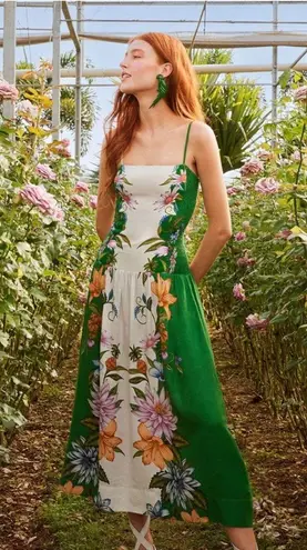 Farm Rio Off-White Sweet Bloom Dreamscape Midi Dress L