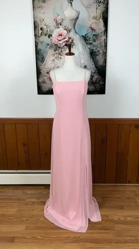 Pretty New Dessy Collection Thread Stella Luxe Chiffon Bridesmaid Gown! Pink Size undefined