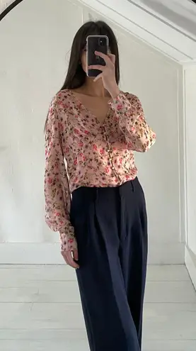 Cami NYC The Hope Floral Silk Bodysuit in Geranium