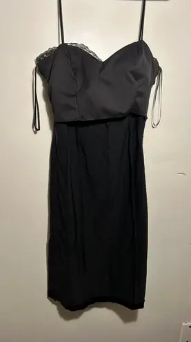 Betsy and Adam Elegant women's satin dress. The sides of the dress are decorated with lace and inserts.  brand. Size 14. $60.