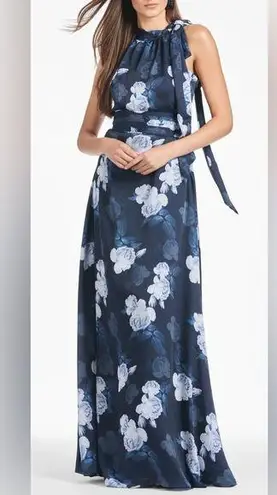 NEW Sachin & Babi Kayla Floral Halter Midnight Glacial Rose Maxi Dress sz 12 White