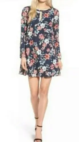 Cupcakes and Cashmere  Long Sleeve Floral Boho Keyhole Dress Size XS