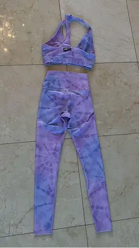Beach Riot Like New Pink/Blue Tie Dye Leggings Set Sz XS/Medium