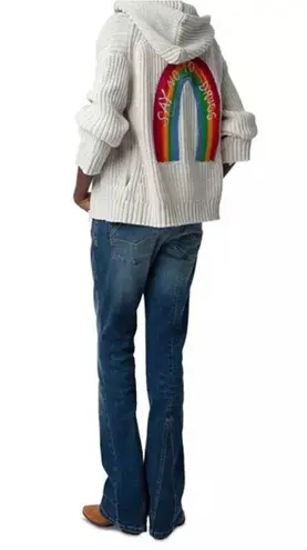 Zadig & Voltaire Anya Zippered Hooded Embroidered Cardigan size L