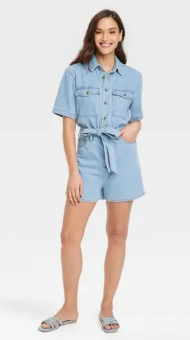 Universal Threads Universal Thread Jean Romper - Image 1