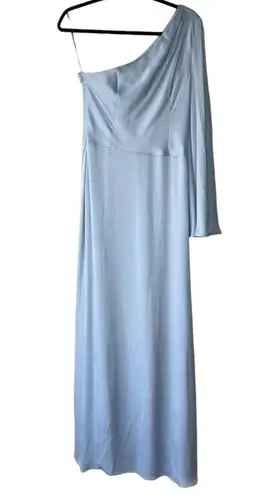 Sachin + Babi Keely One-Shoulder Satin Gown Size 4 Ice Blue