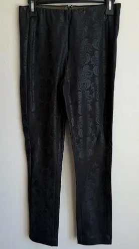 By Anthropologie The Essential Skinny Black Floral Paisley Print Pant Womens 2