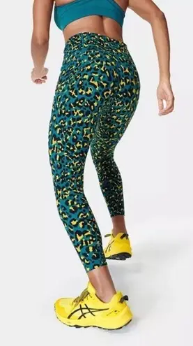 Sweaty Betty Power 7/8 Workout Leggings Blue Pixel Leopard Print NWT Size 8 $100