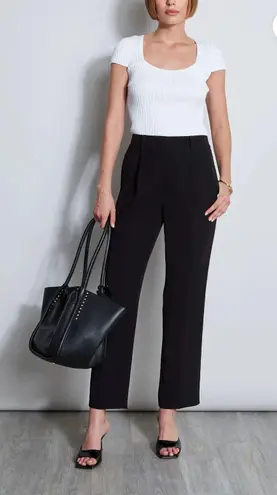 Elie Tahari Elite Tahari PLEATED BLACK STRAIGHT LEG PULL ON PANT