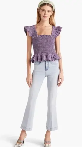 Hill House Paz Crop Top, Floral Jacquard, Medium