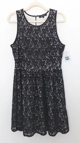 Karen Kane Karen Kane Womens Dress Size XL Black Lace Overlay Sleeveless Romantic Cocktail