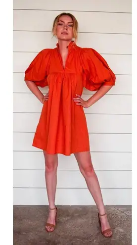 Never A Wallflower High Neck Dress Cobalt Blue Woven Cotton Red Size XS