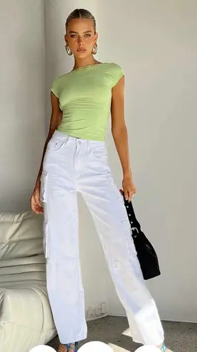 Princess Polly White Cargo Pants