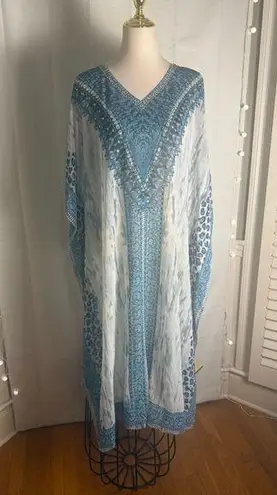 Soft Surroundings Boho Coverup in Blue and Silver S/M