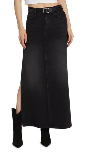 Snacks Mother 27 The Fun Dip Slice Denim Maxi Skirt Late Night Lick Faded Black Size 4