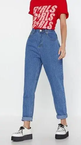 Nasty Gal NWT  Pinstripe high waist mom jeans sz 6.