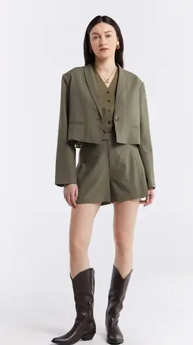 Lattelier SET Olive Green Blazer Short 2 Piece Set Women’s Size S