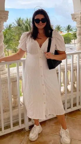 Nasty Gal White Button Down Dress