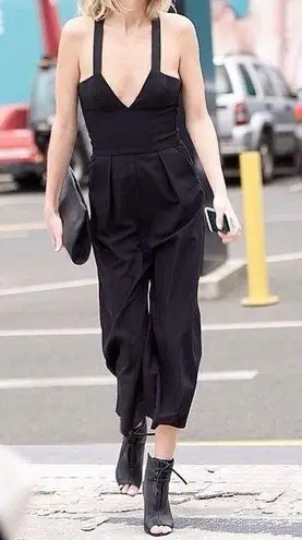 Dion Lee Tux black crepe playsuit romper jumpsuit size US 6 small