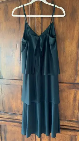 Vintage | 1970’s Leslie J Tulip Drape Disco Dress Black Size Medium